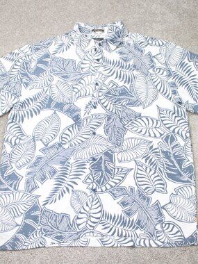 Quiksilver Waterman Shirt Mens 2XL XXL Blue Comfort Fit Hawaiian Short Sleeve